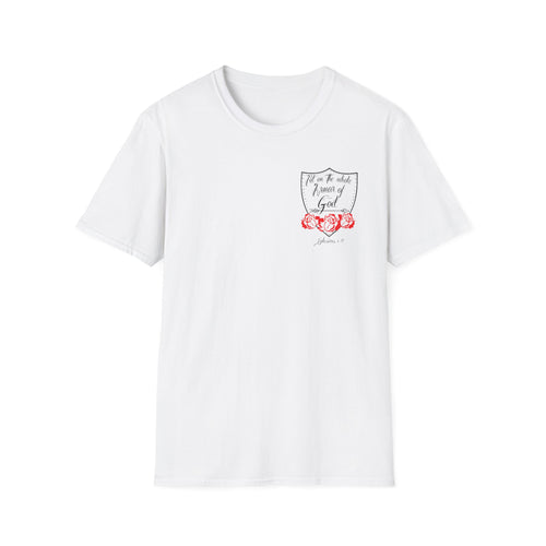 Armor of God T-Shirt — "Put On The Whole Armor of God" Christian Tee with Roses