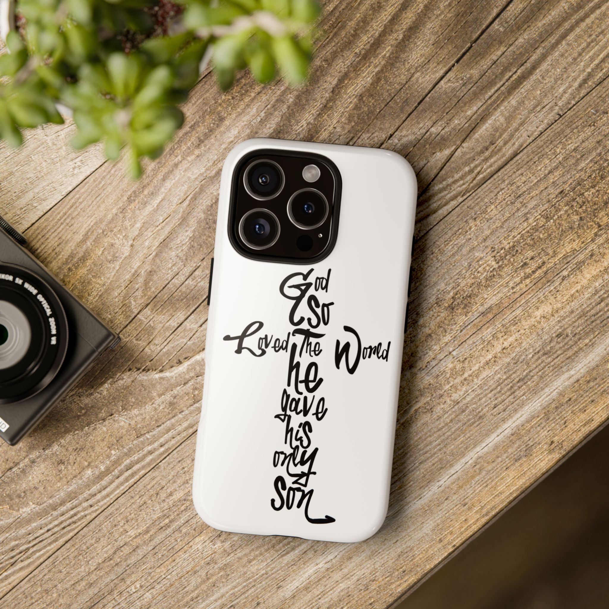 John 3:16 Bible Verse Christian Cross Phone Case — “God So Loved the World He Gave His Only Son”