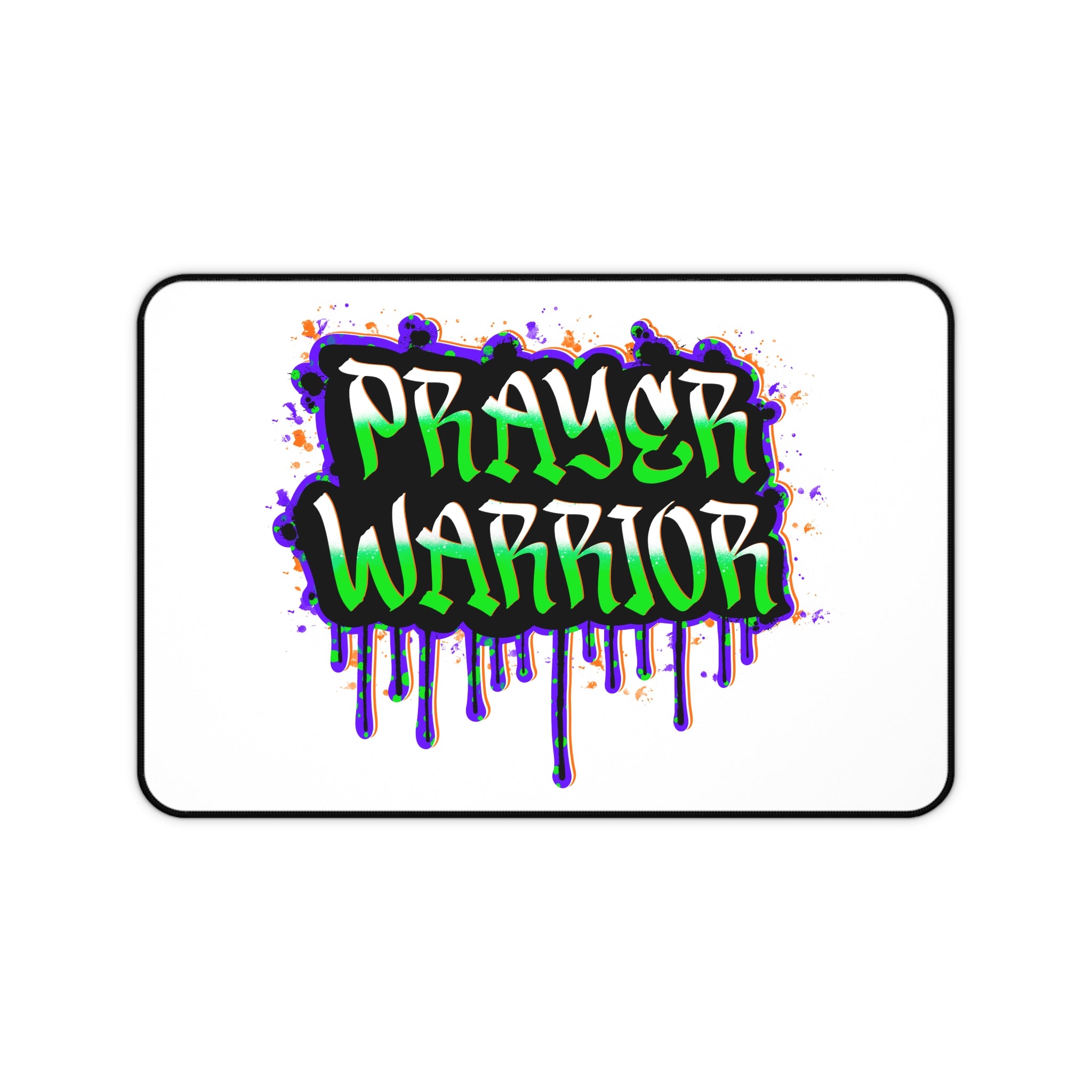 Prayer Warrior Desk Mat — Graffiti Style Gaming/Office Mousepad