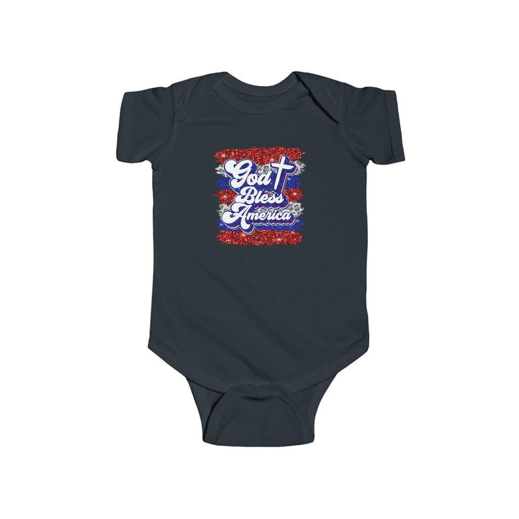 God Bless America Infant Bodysuit — Patriotic 4th of July Baby Onesie