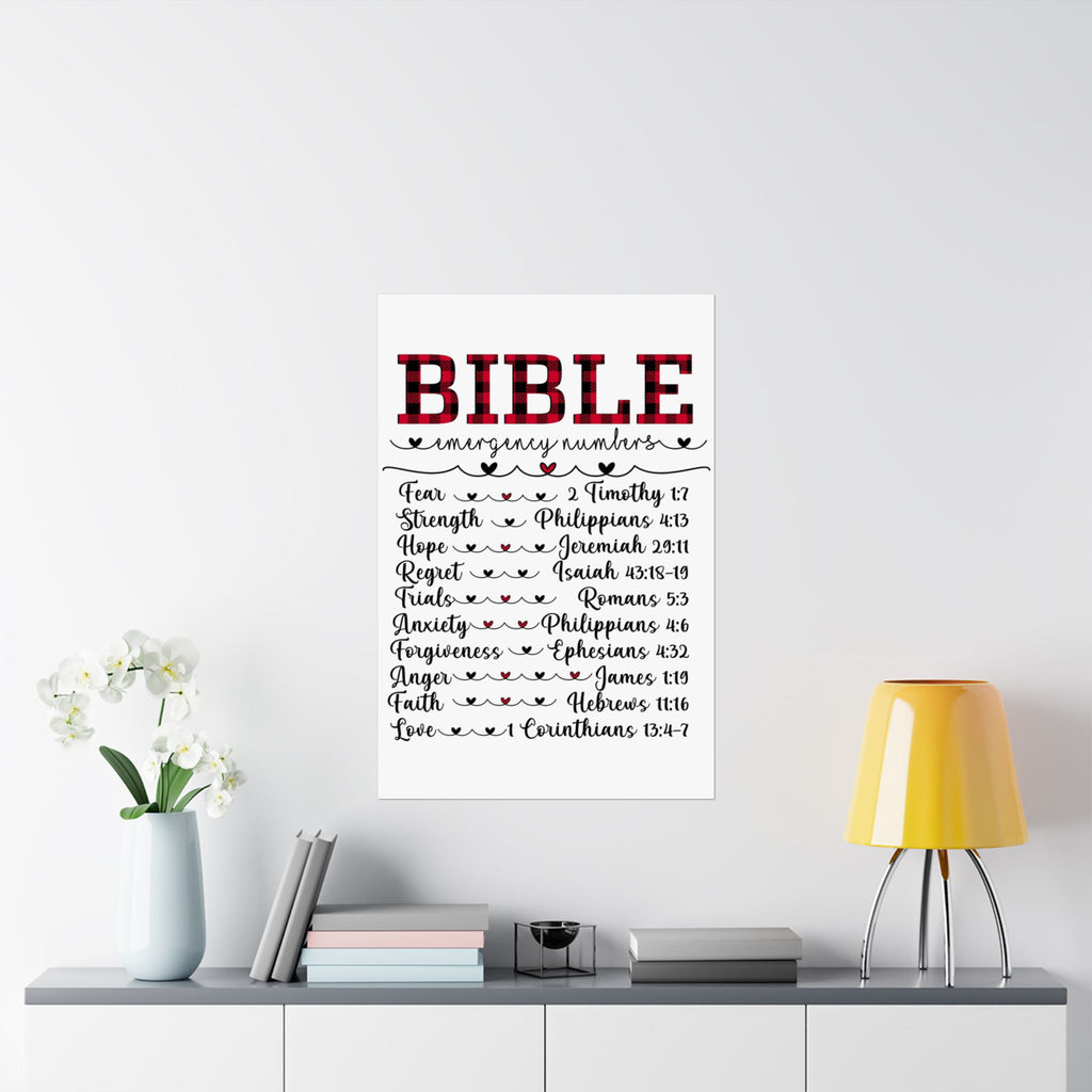 Bible Verse Emergency Number Poster