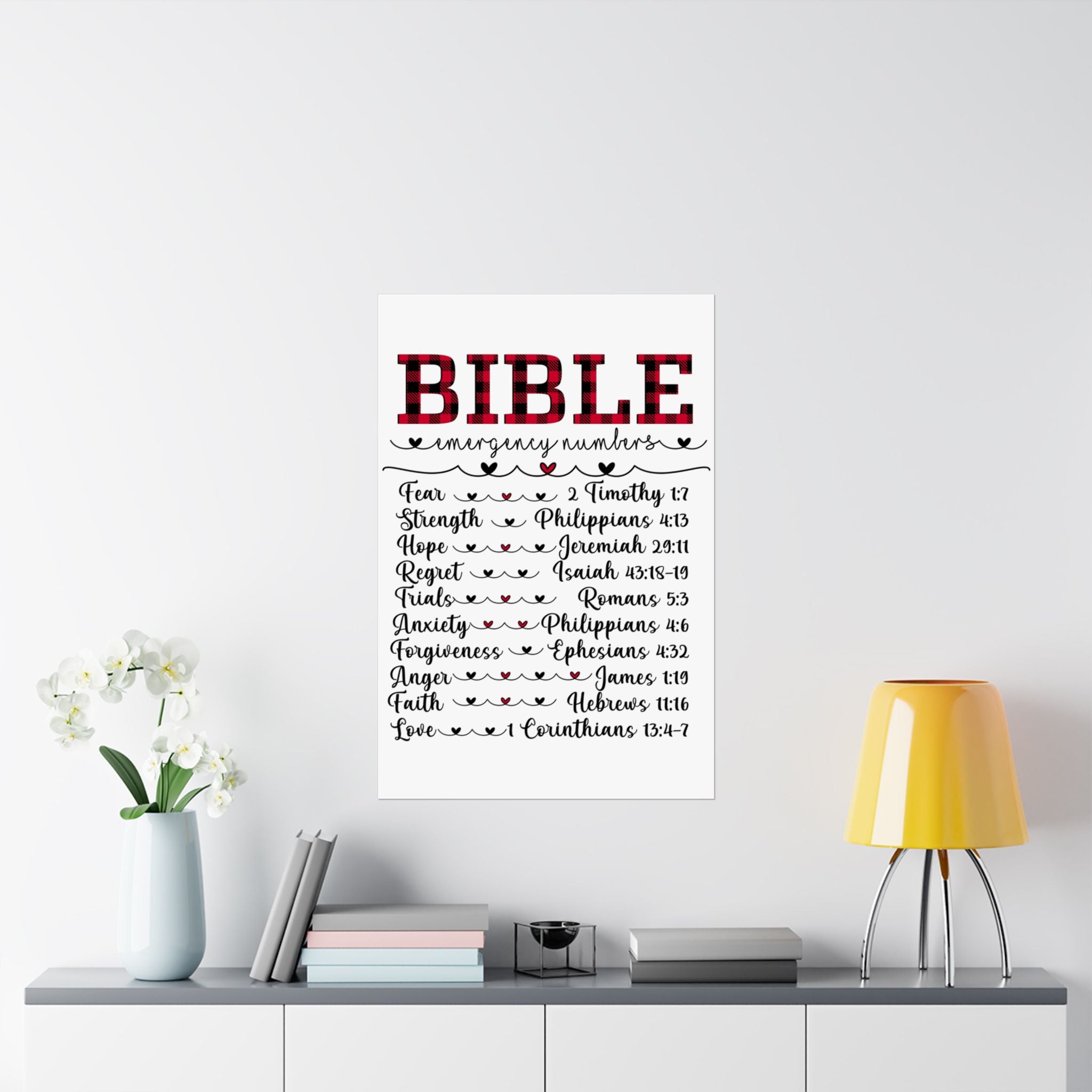 Bible Verse Emergency Number Poster