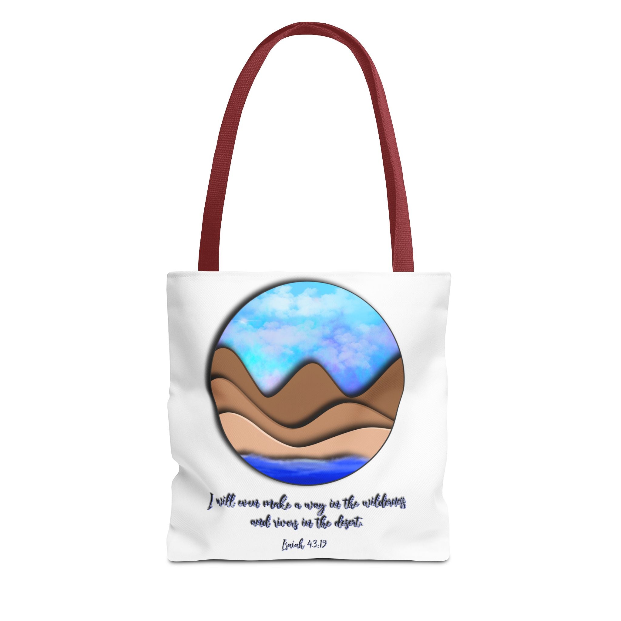 Inspirational Mountains Tote —  Scripture Landscape Tote Bag