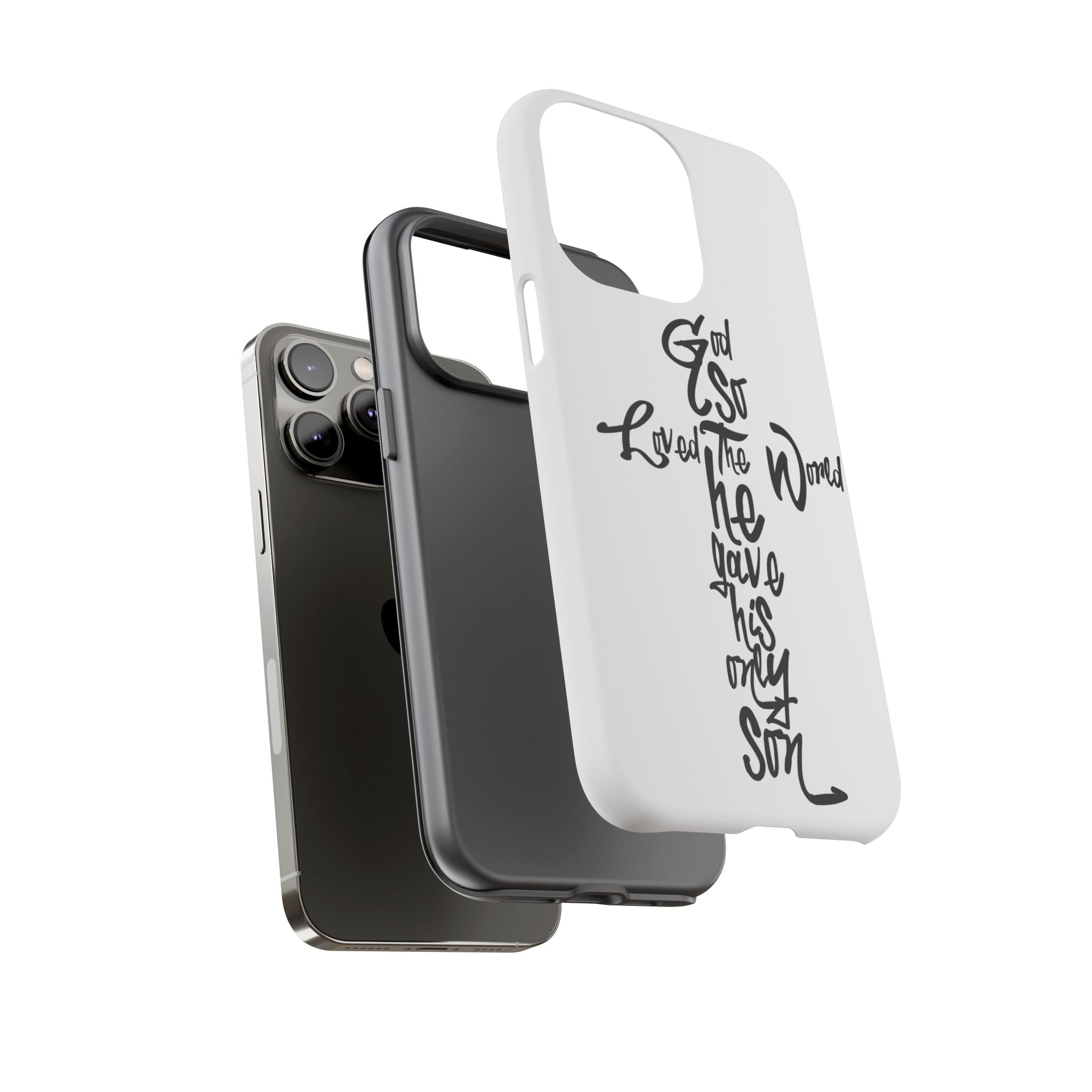 John 3:16 Bible Verse Christian Cross Phone Case — “God So Loved the World He Gave His Only Son”