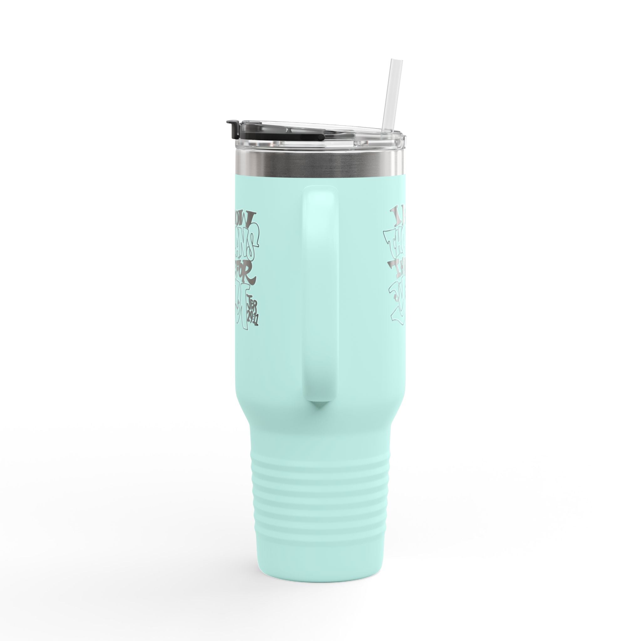 40oz Insulated Travel Mug – "I Know the Plans I Have for You" Jeremiah 29:11 Tumbler