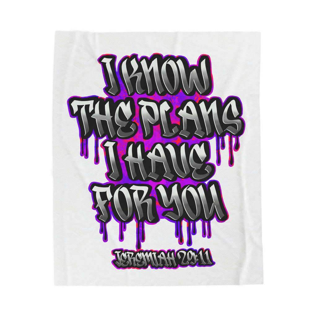 Plush Blanket — "I Know The Plans I Have For You" Jeremiah 29:11 Inspirational Throw