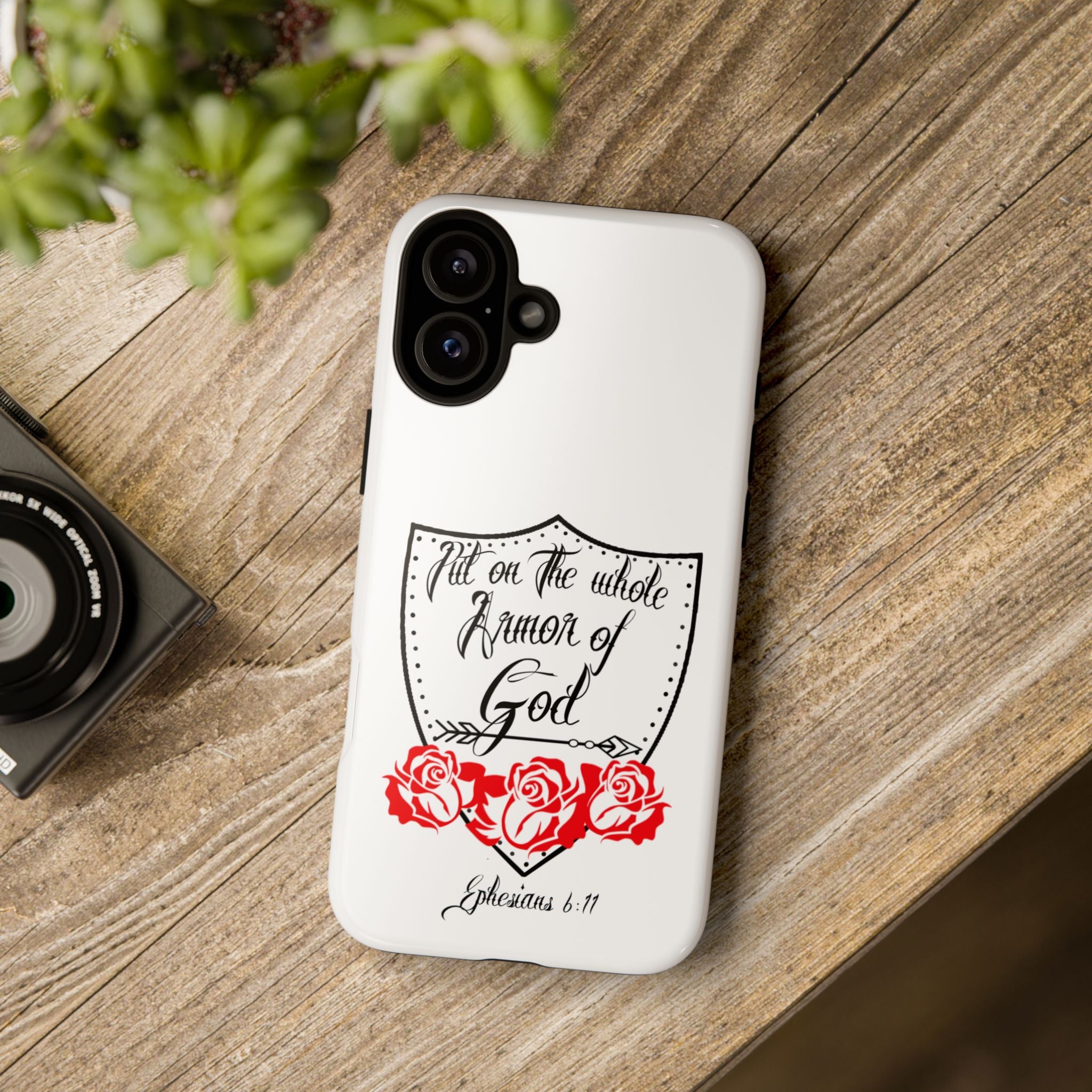 Armor of God Phone Case — Ephesians 6:11 Christian Floral Protective Cover