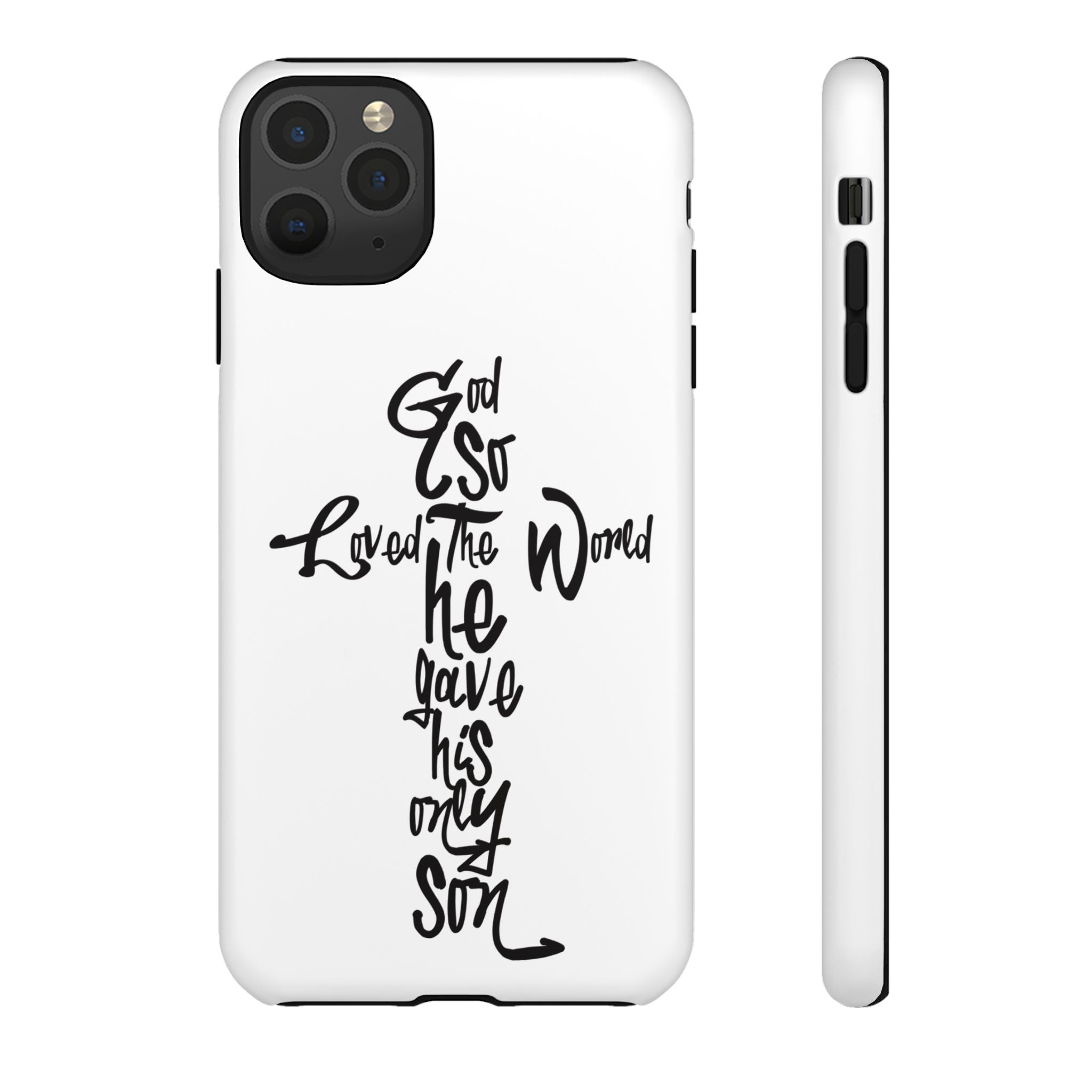 John 3:16 Bible Verse Christian Cross Phone Case — “God So Loved the World He Gave His Only Son”