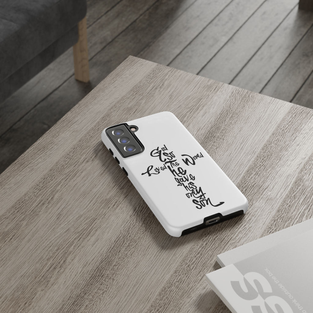 John 3:16 Bible Verse Christian Cross Phone Case — “God So Loved the World He Gave His Only Son”