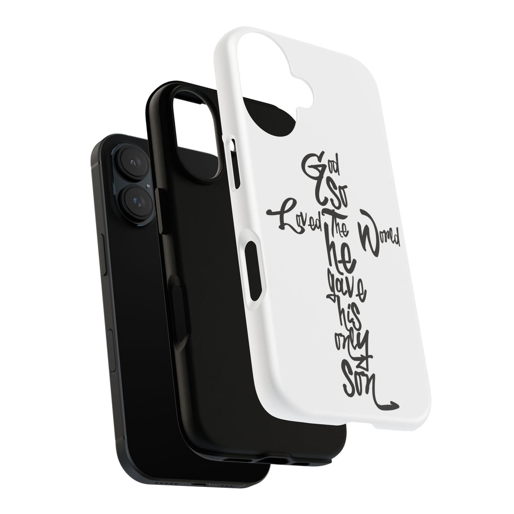 John 3:16 Bible Verse Christian Cross Phone Case — “God So Loved the World He Gave His Only Son”