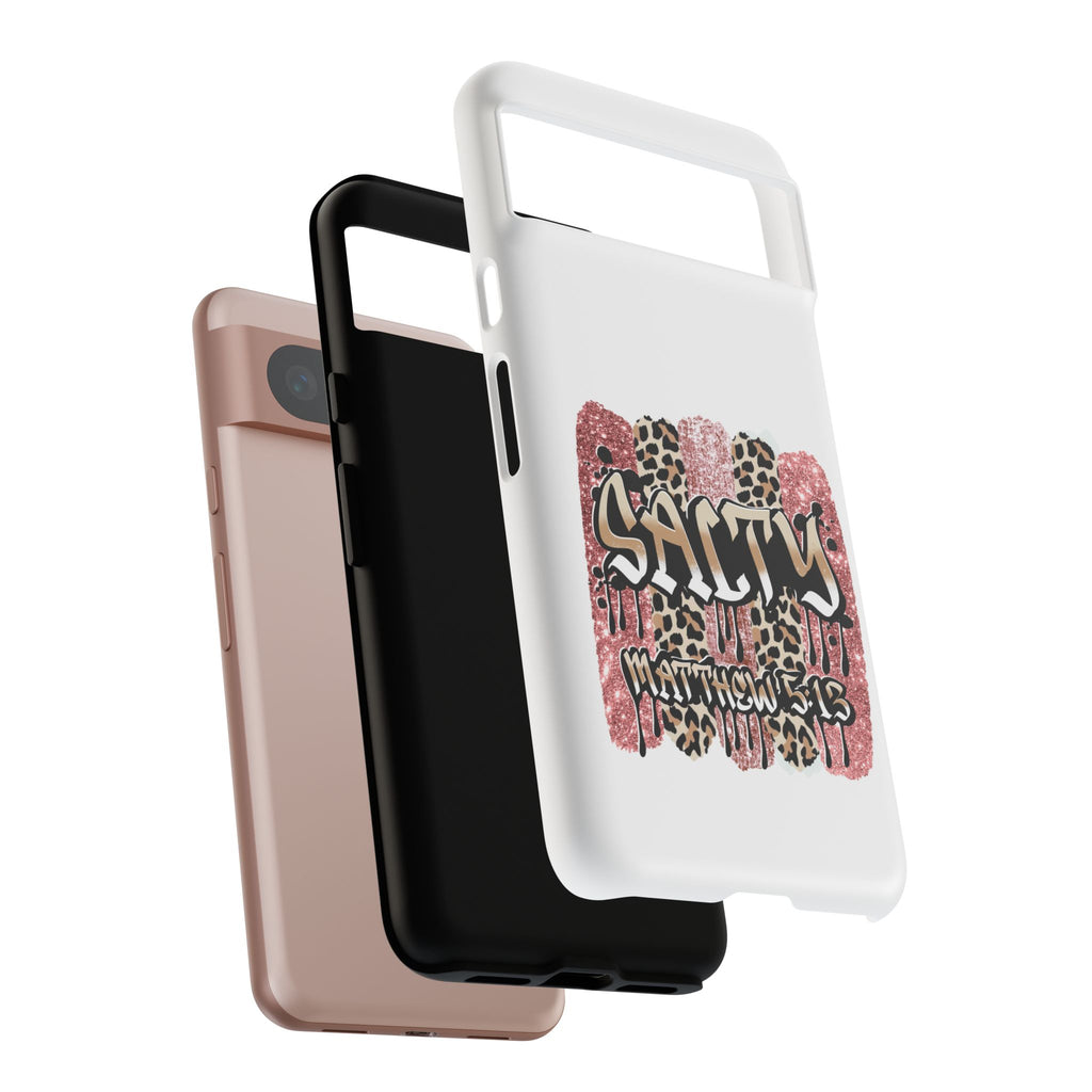 Salty Matthew 5:13 Scripture Leopard Pink Glitter Tough Case — Matthew 5:13 Scripture Phone Cover