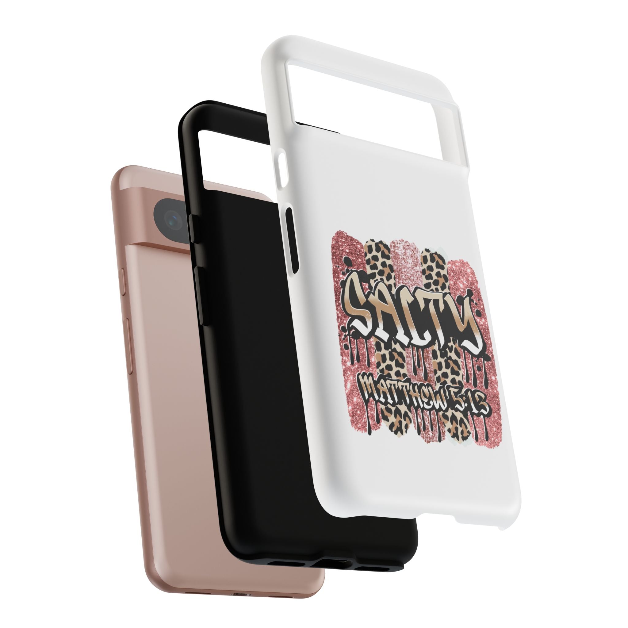 Salty Matthew 5:13 Scripture Leopard Pink Glitter Tough Case — Matthew 5:13 Scripture Phone Cover