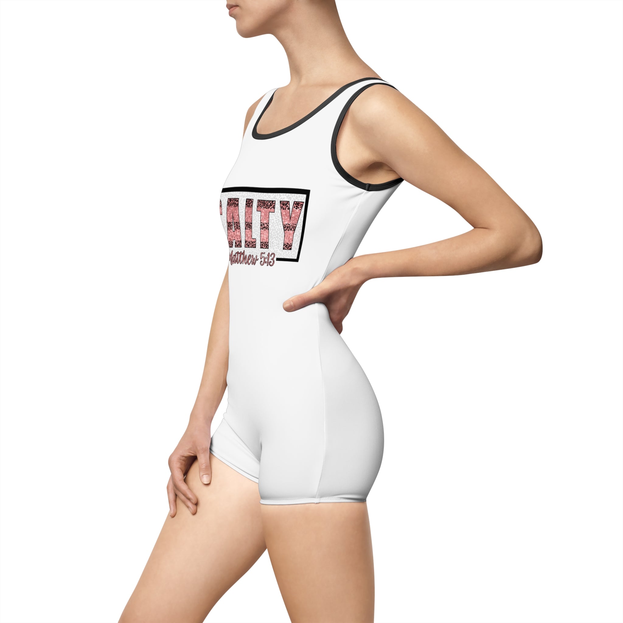 Vintage 'SALTY' One-Piece Swimsuit — Retro Floral Beachwear