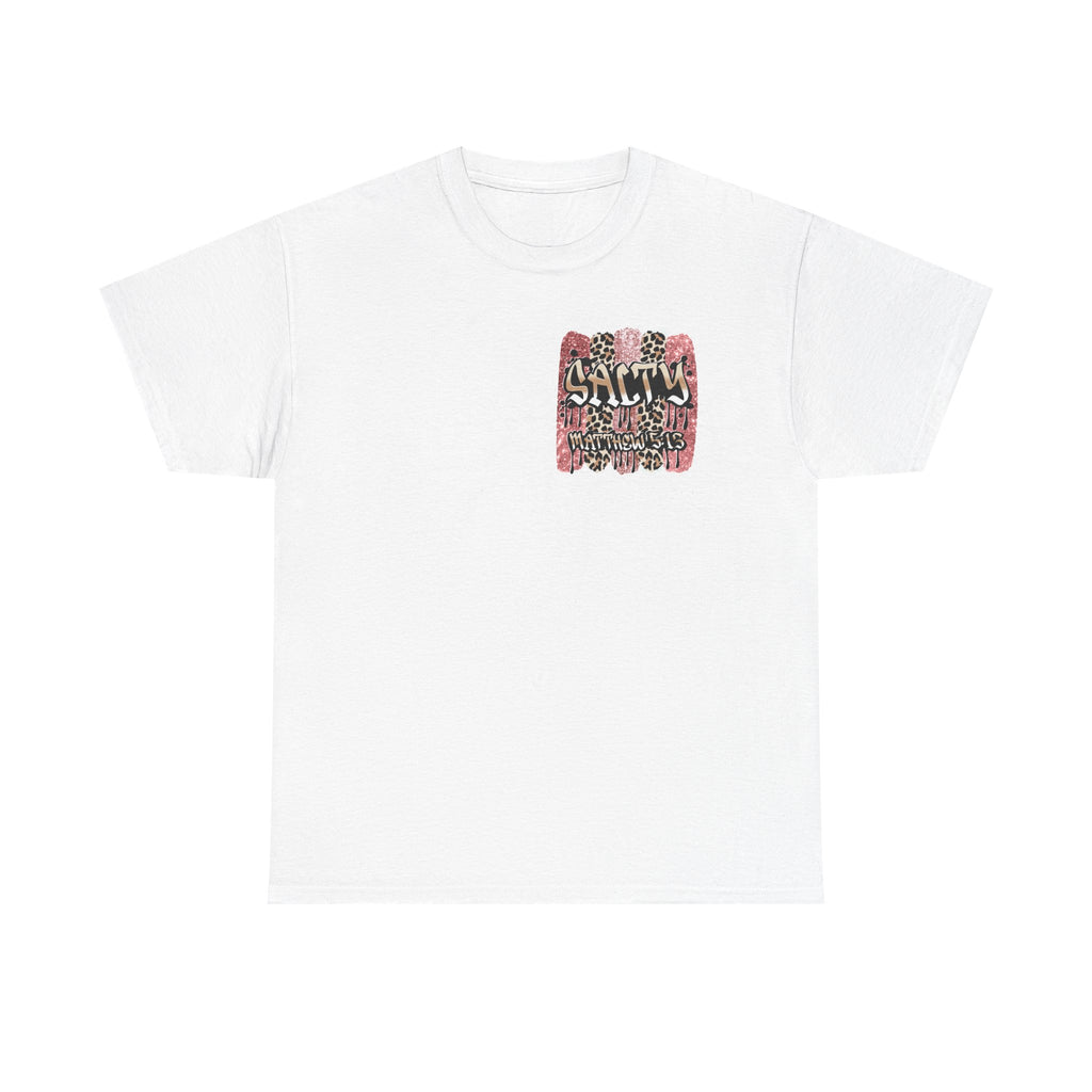 Salty Leopard Pink Graphic Tee — Funny 'Salty' Streetwear T‑Shirt