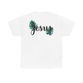 Jesus Tropical Tee — Monstera Leaf Christian Graphic T-Shirt
