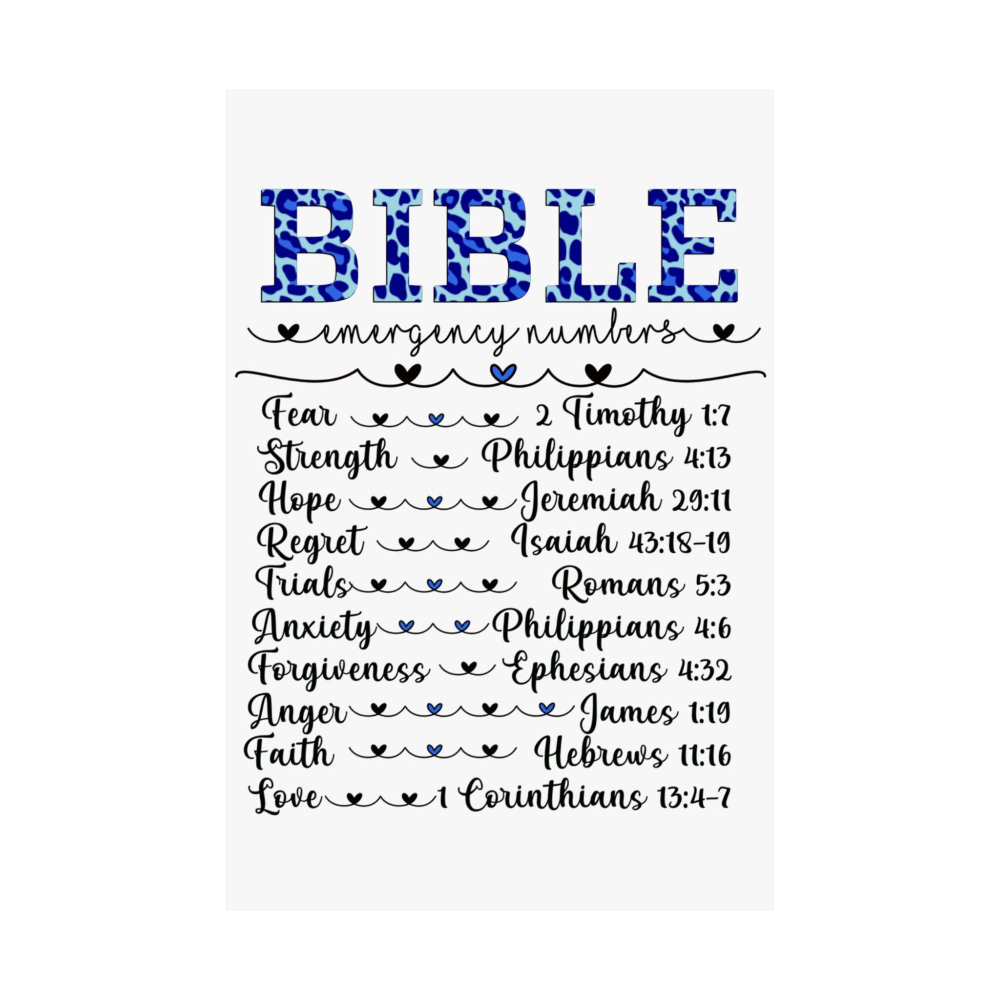 Bible Verse Emergency Scriptures Poster