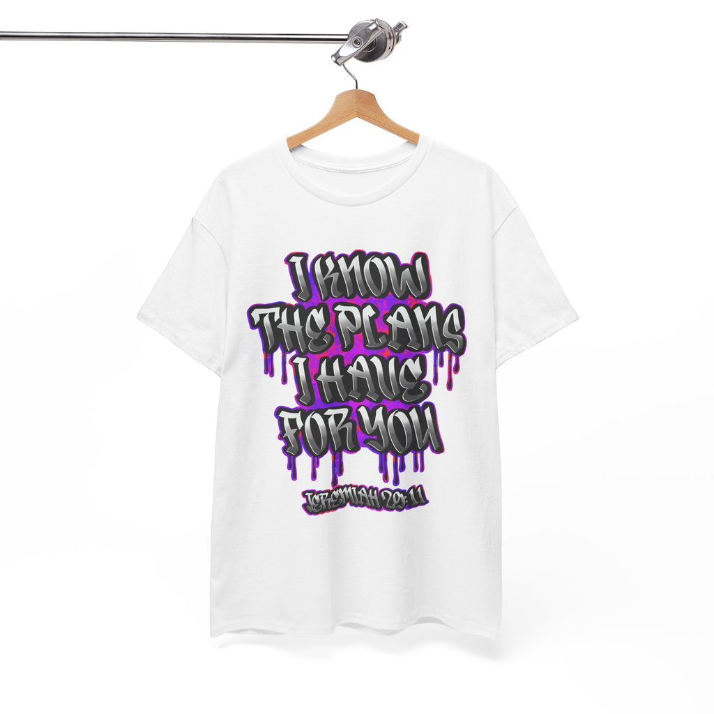 Graphic Tee — "I Know The Plans I Have For You" Drip Typography T-Shirt