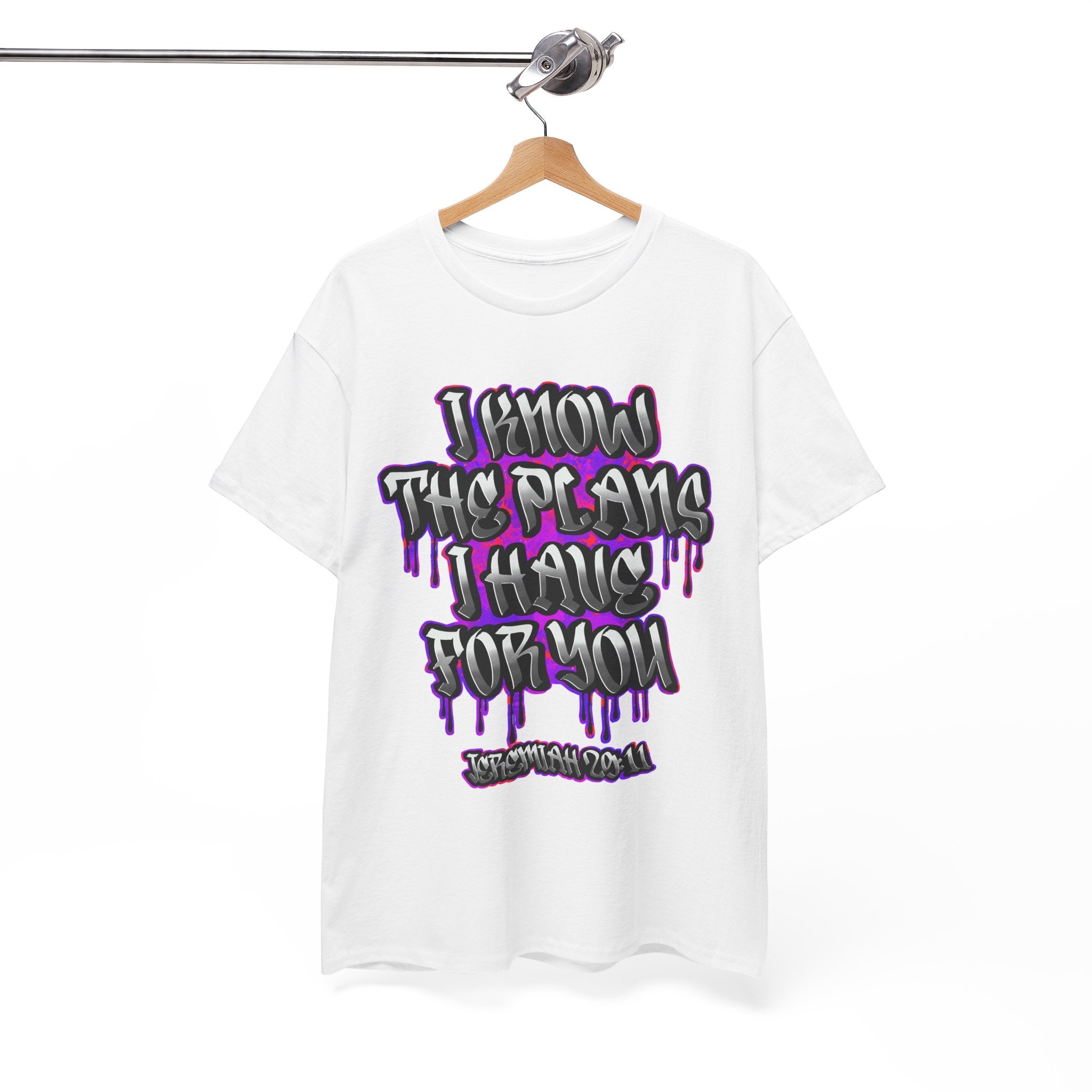 Graphic Tee — "I Know The Plans I Have For You" Drip Typography T-Shirt
