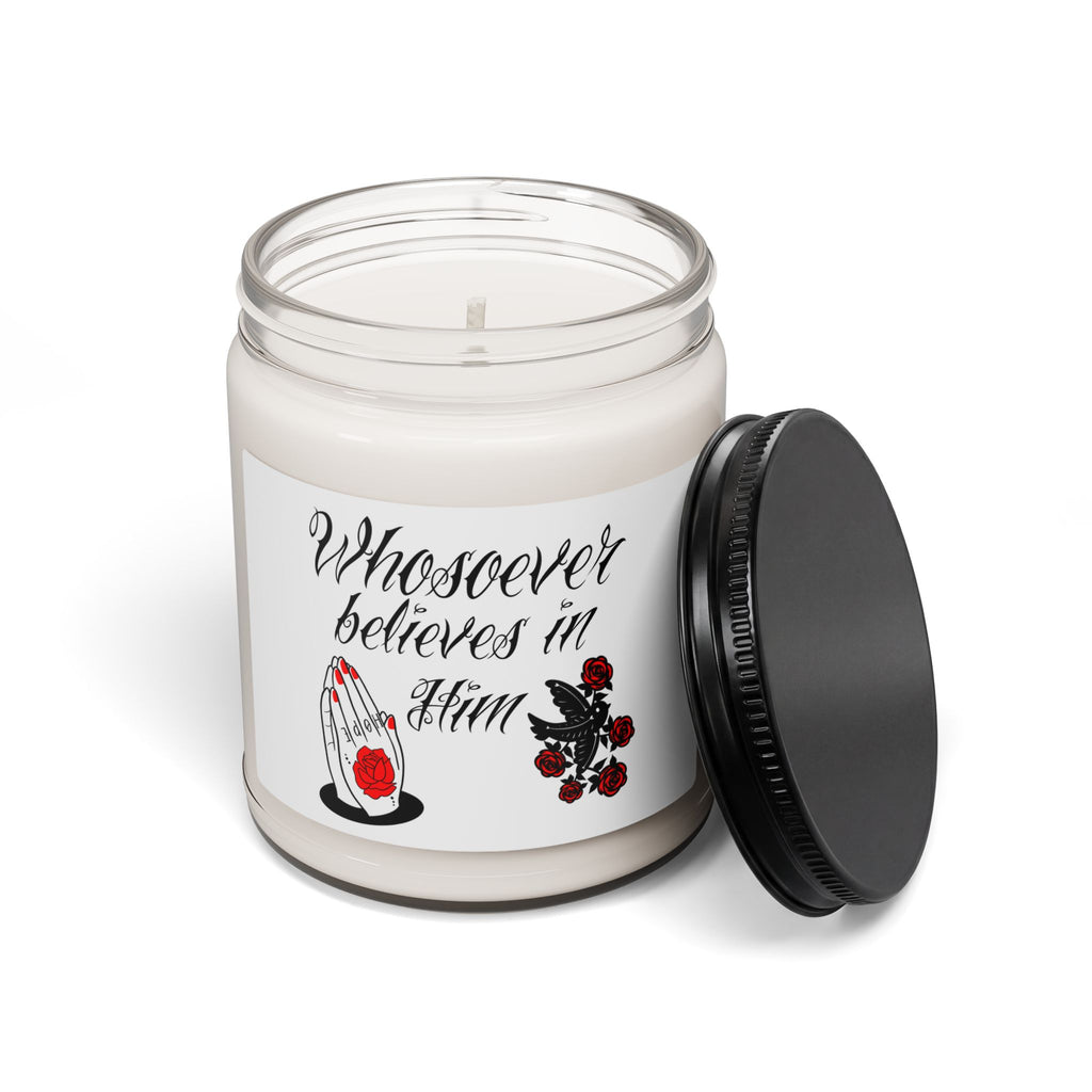 Whosoever Believes in Him Scented Soy Candle — 9oz Inspirational Prayer Candle