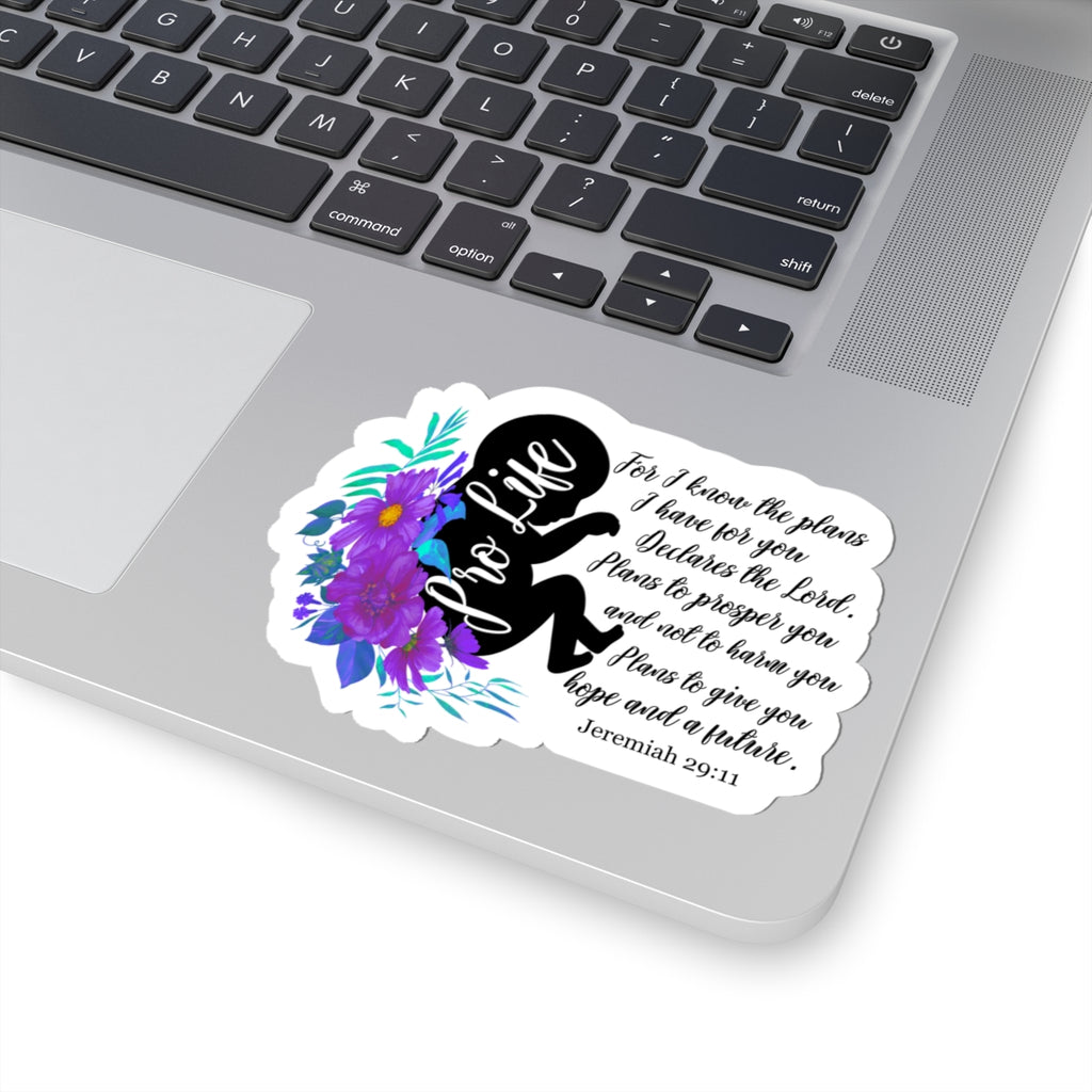 Pro-Life Bible Verse Jeremiah 29:11 Kiss-Cut Sticker