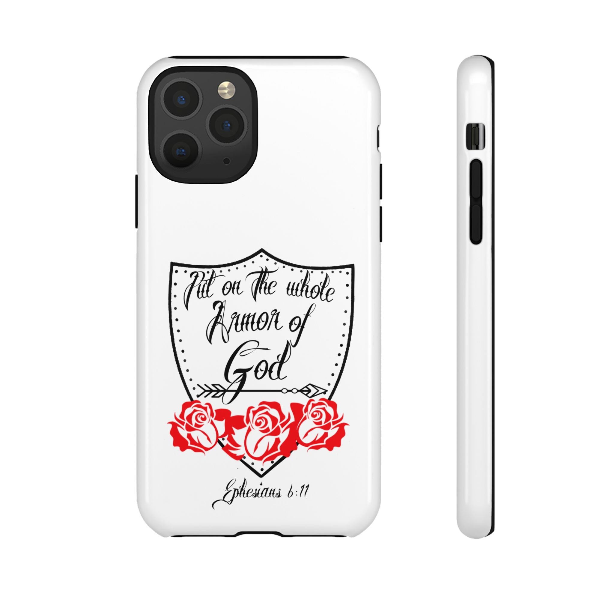 Armor of God Phone Case — Ephesians 6:11 Christian Floral Protective Cover