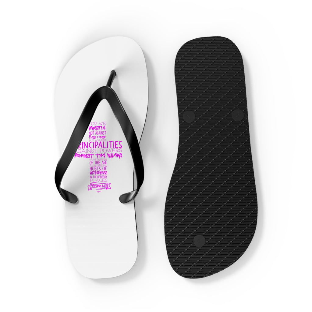 Pink Typography Flip Flops – Ephesians 6 Armor of God Sandals