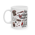 She Laughs Without Fear Coffee Nurse Mug — Proverbs 31 Nursing Leopard Ceramic Mug (11oz/15oz)