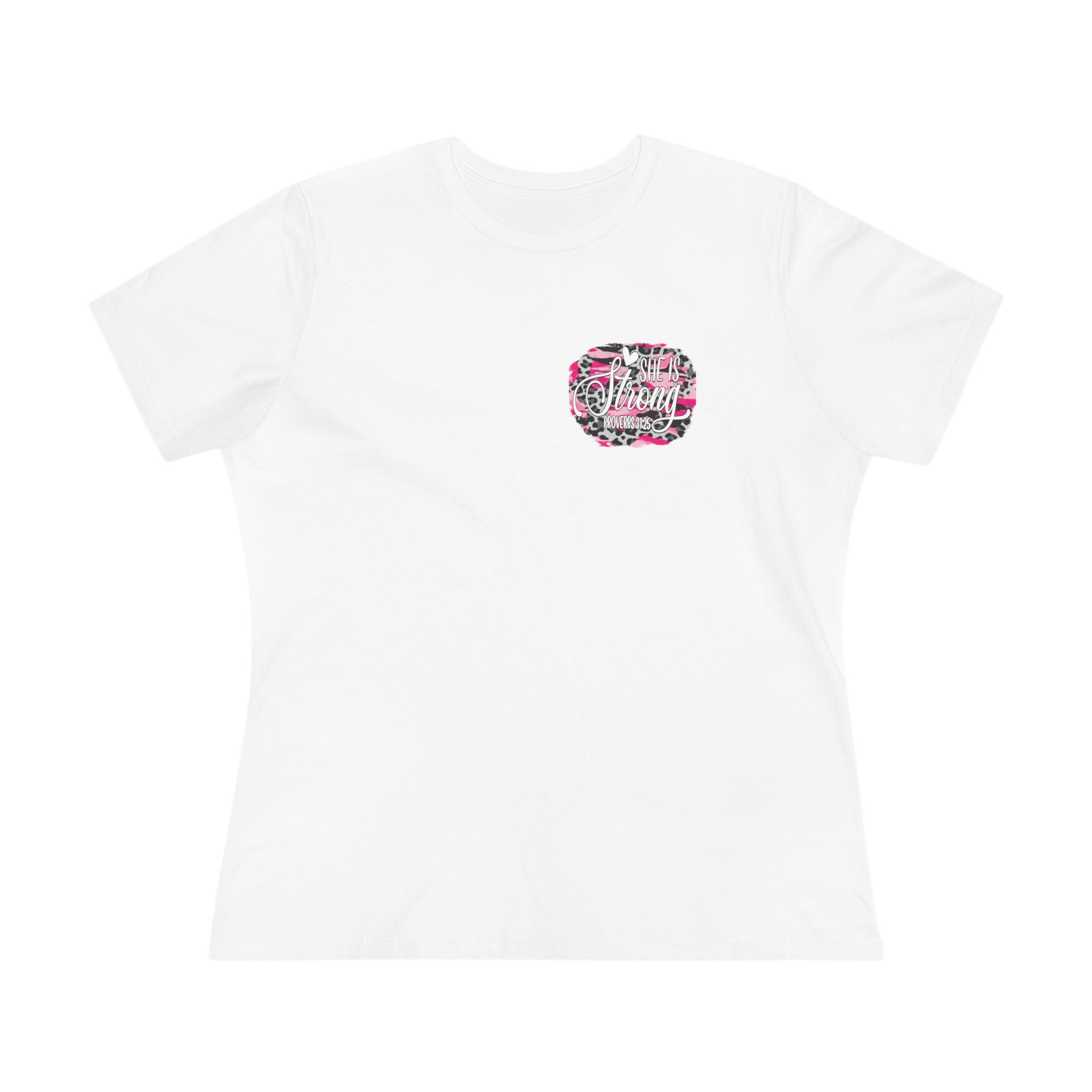 She Is Strong Floral Tee — Inspirational Women's Cotton T-Shirt