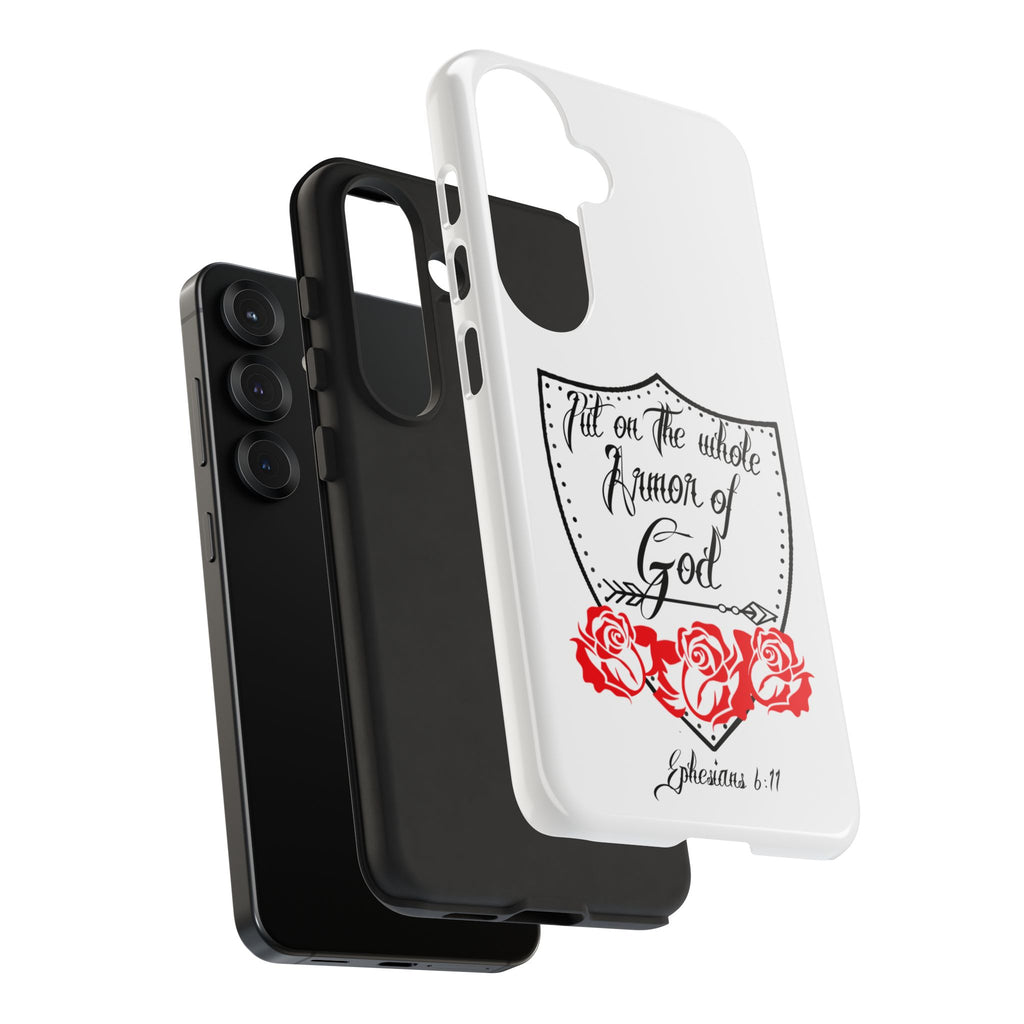 Armor of God Phone Case — Ephesians 6:11 Christian Floral Protective Cover