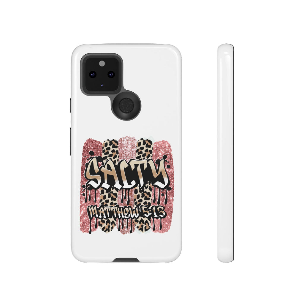 Salty Matthew 5:13 Scripture Leopard Pink Glitter Tough Case — Matthew 5:13 Scripture Phone Cover