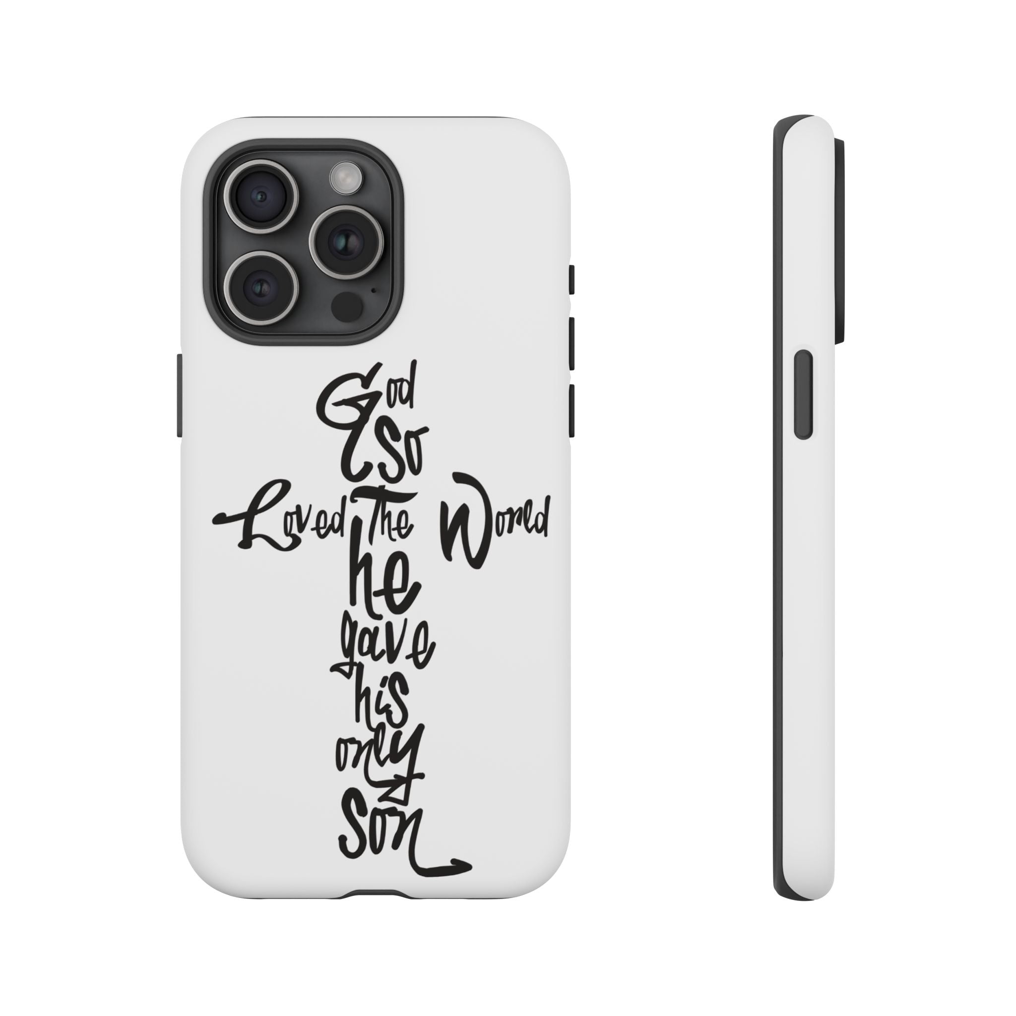 John 3:16 Bible Verse Christian Cross Phone Case — “God So Loved the World He Gave His Only Son”