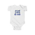 Infant Bodysuit - "Too Cool So Loved the World" Blue Script Baby Onesie