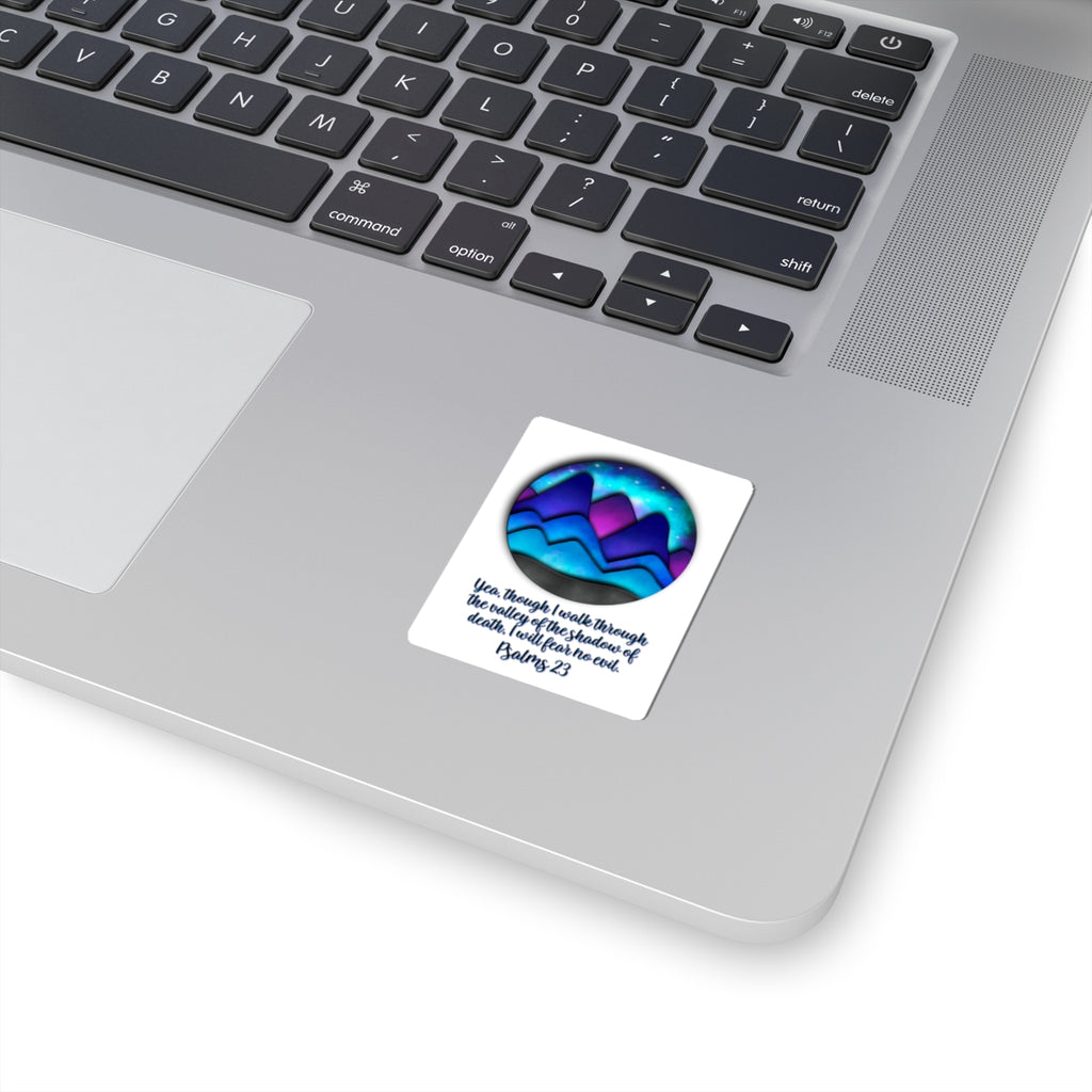 Psalms 23 Mountain Sticker Inspirational Christian Kiss-Cut Sticker