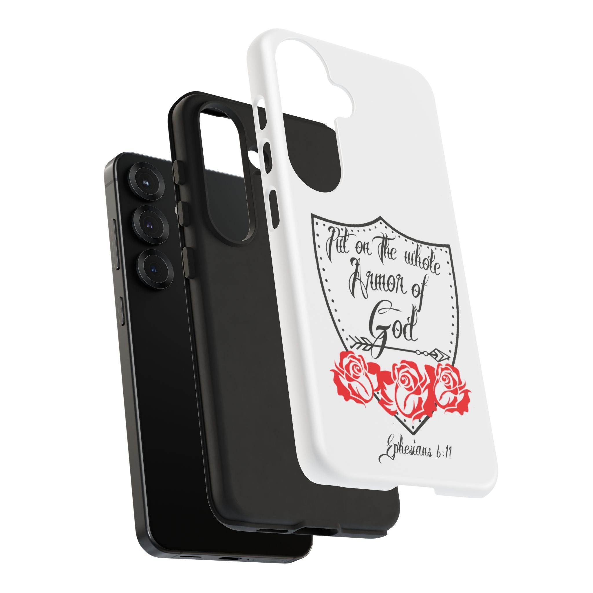 Armor of God Phone Case — Ephesians 6:11 Christian Floral Protective Cover