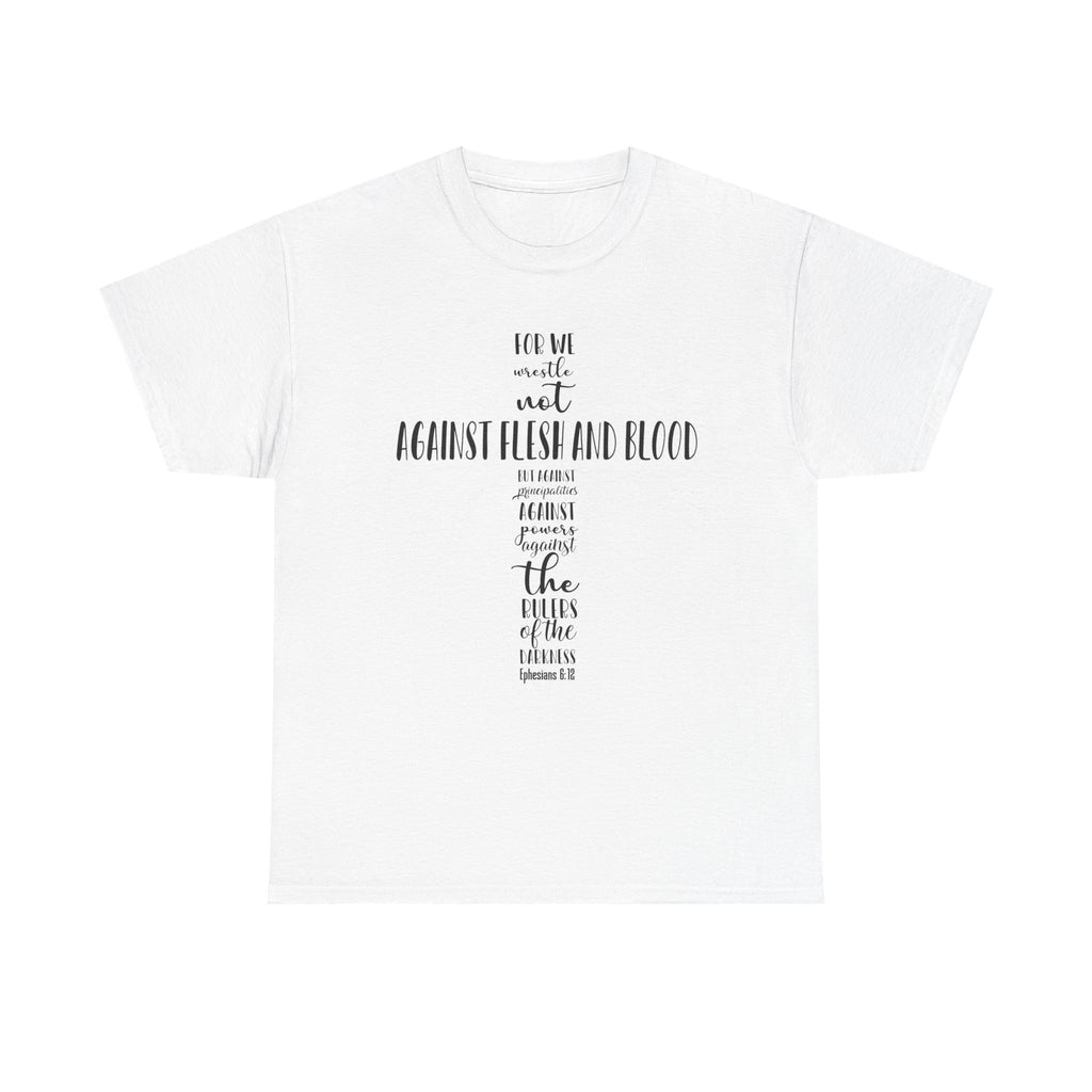 Christian Cross Typography Tee — Armor of God Ephesians Scripture T-Shirt