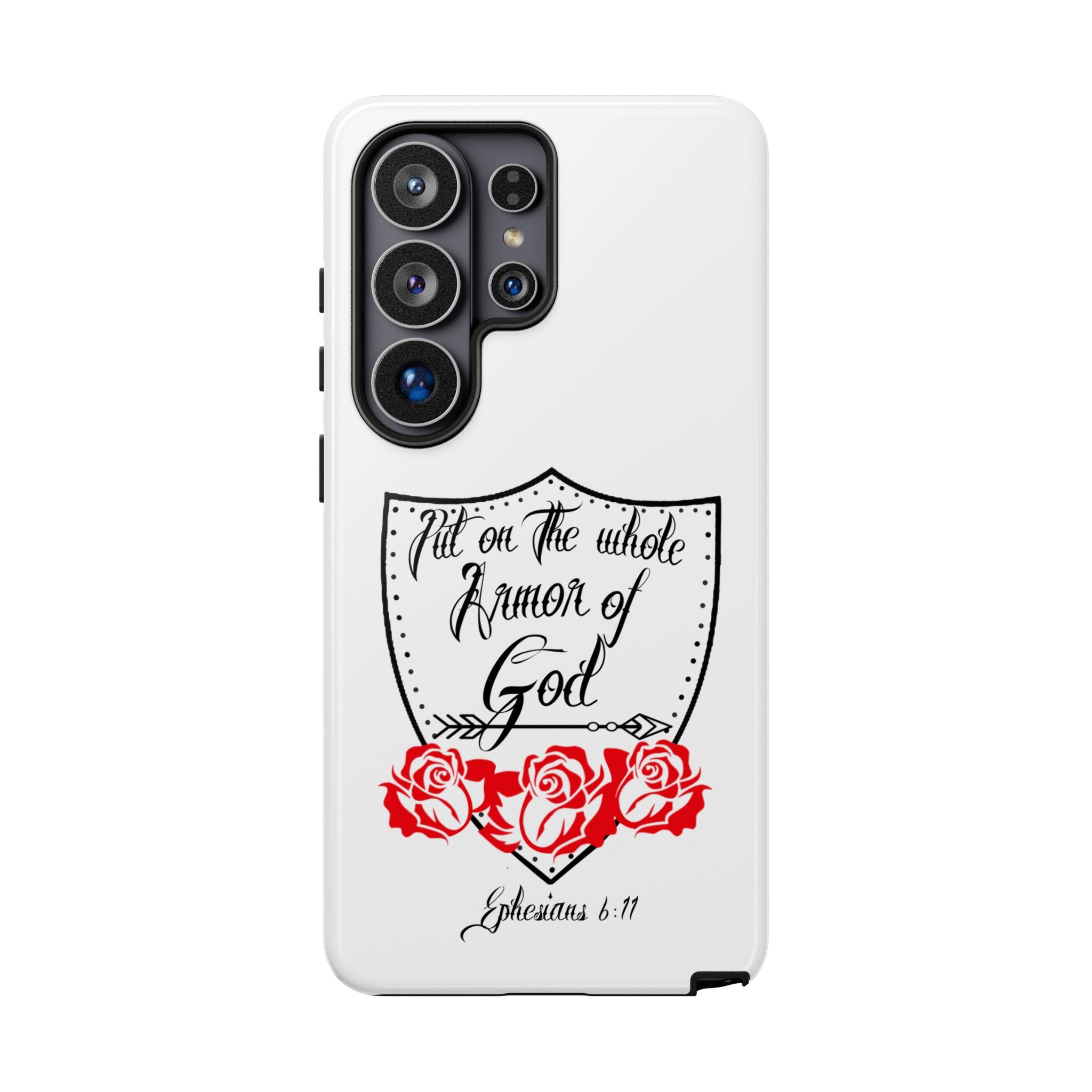 Armor of God Phone Case — Ephesians 6:11 Christian Floral Protective Cover