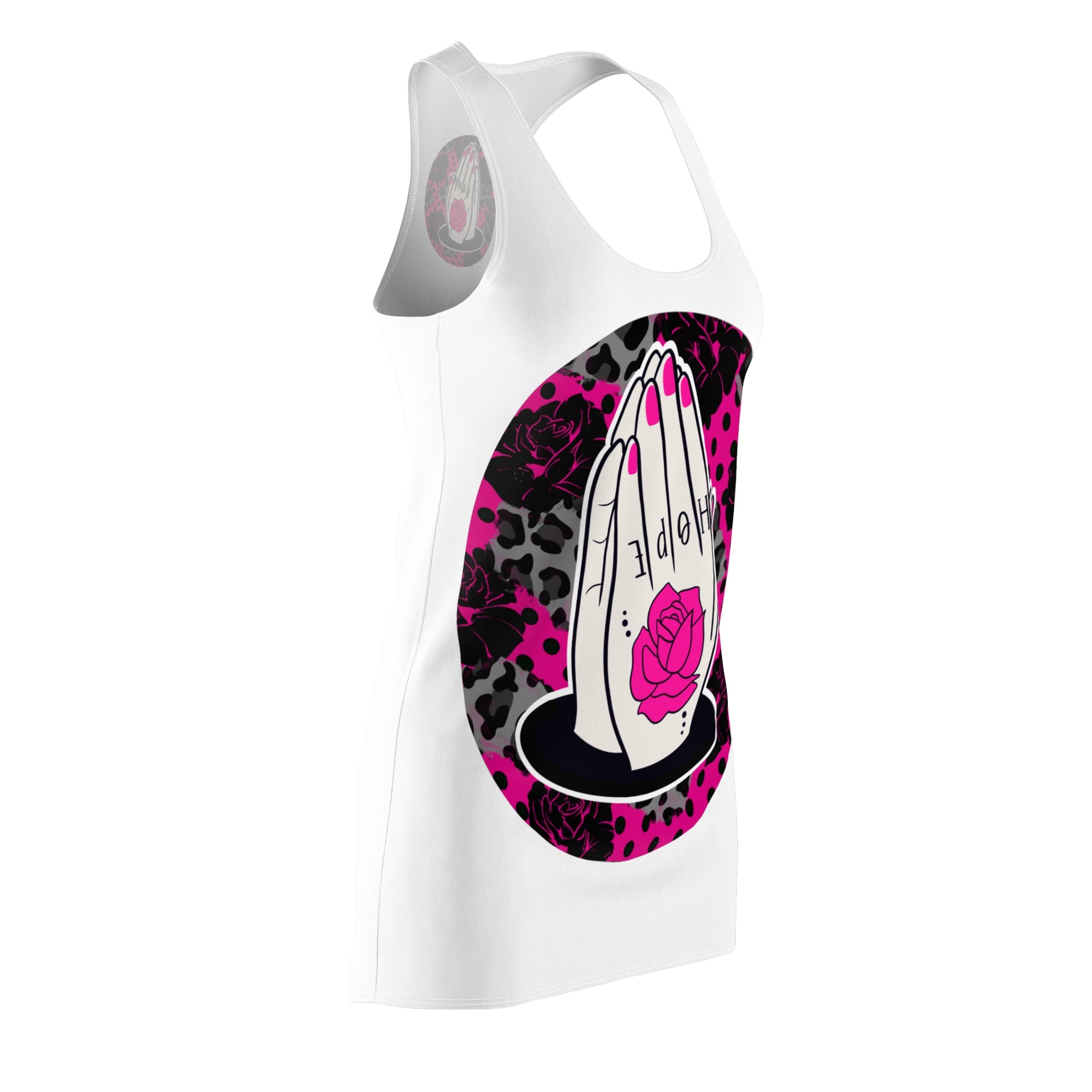 Racerback Dress — Pink Praying Hands "Hope" Graphic