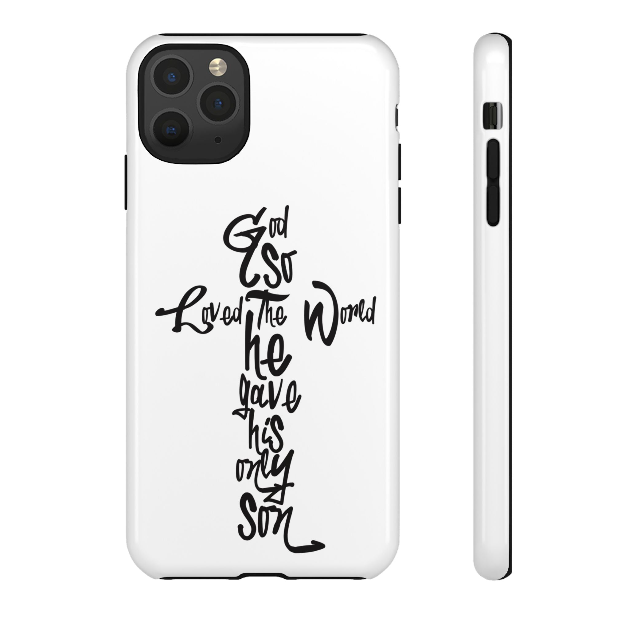John 3:16 Bible Verse Christian Cross Phone Case — “God So Loved the World He Gave His Only Son”