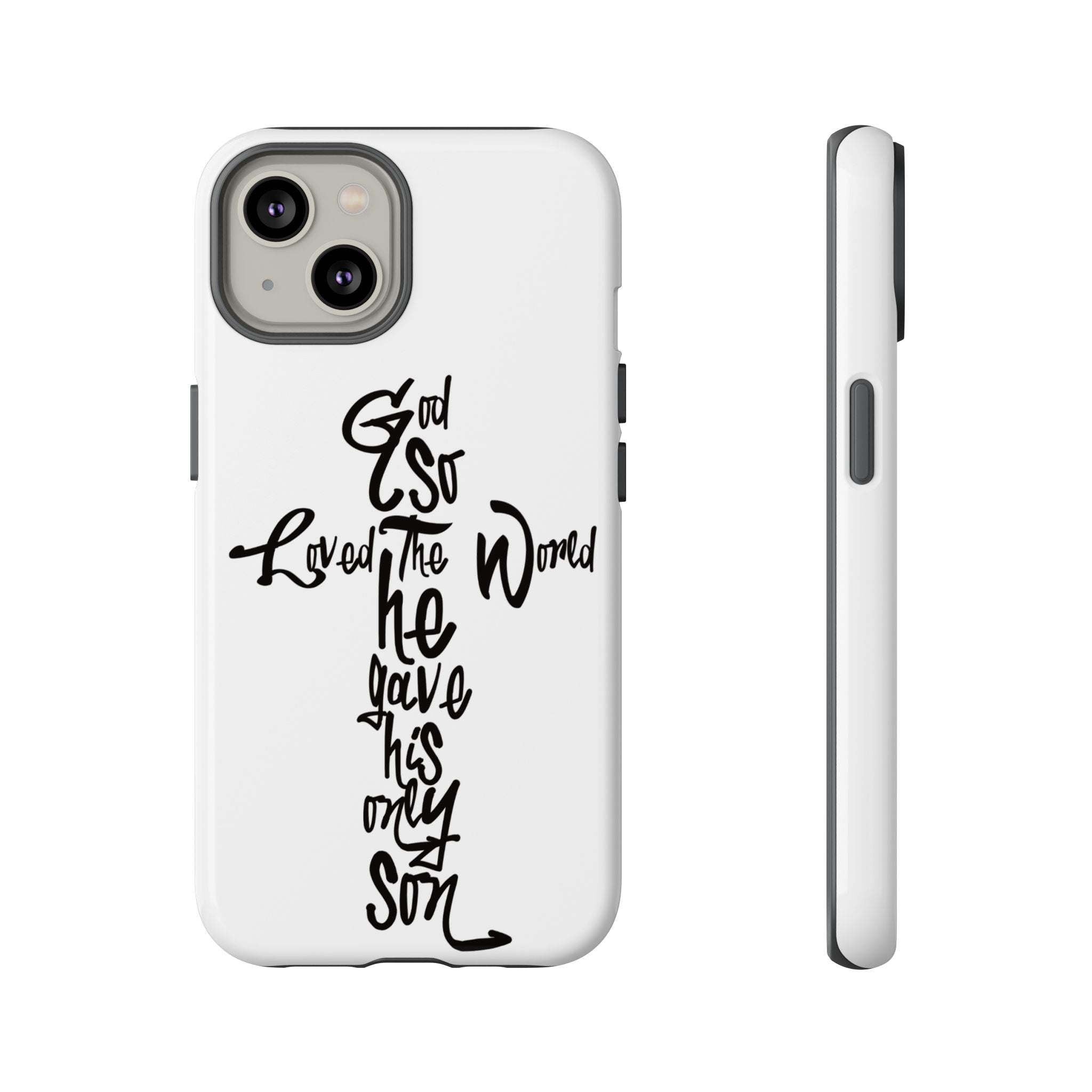 John 3:16 Bible Verse Christian Cross Phone Case — “God So Loved the World He Gave His Only Son”