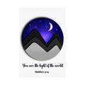 Inspirational Night Sky Poster — "You Are the Light of the World" Matte Vertical Art