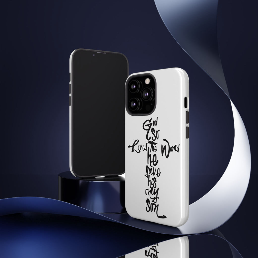 John 3:16 Bible Verse Christian Cross Phone Case — “God So Loved the World He Gave His Only Son”