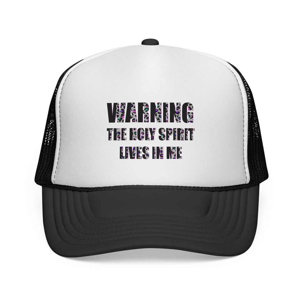 Trucker Cap — "Warning: The Holy Spirit Lives in Me" Christian Hat
