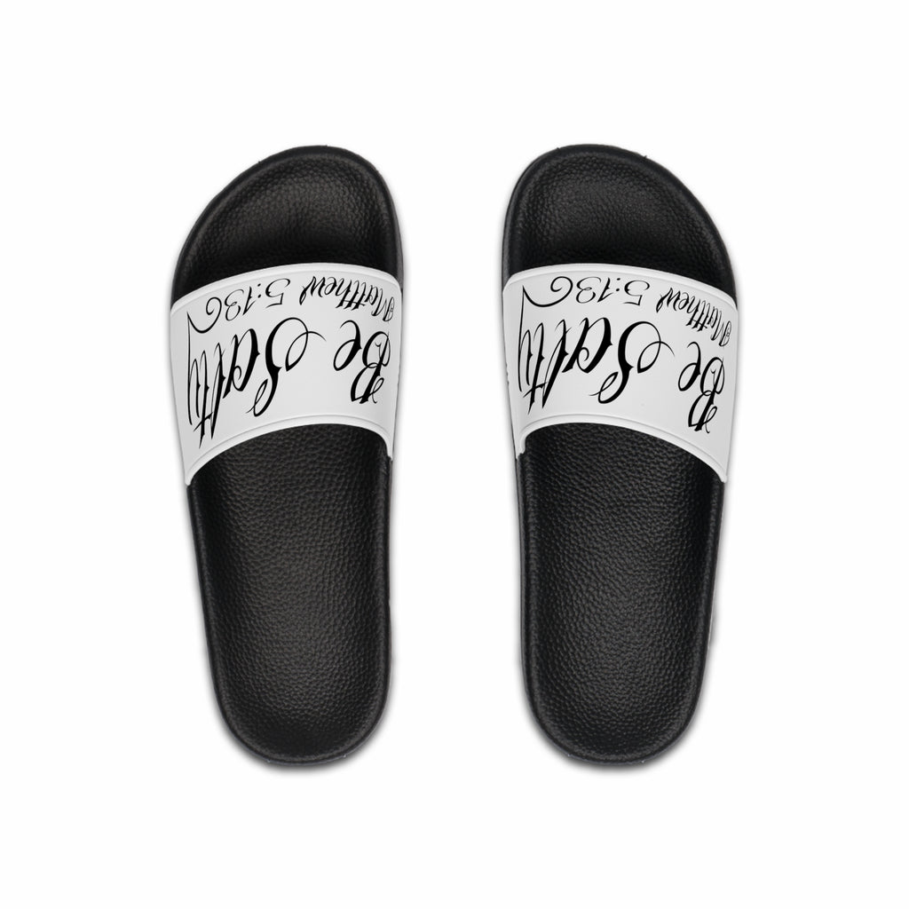 Slide Sandals — Be Salty Matthew 5:13 Bible Verse Slides