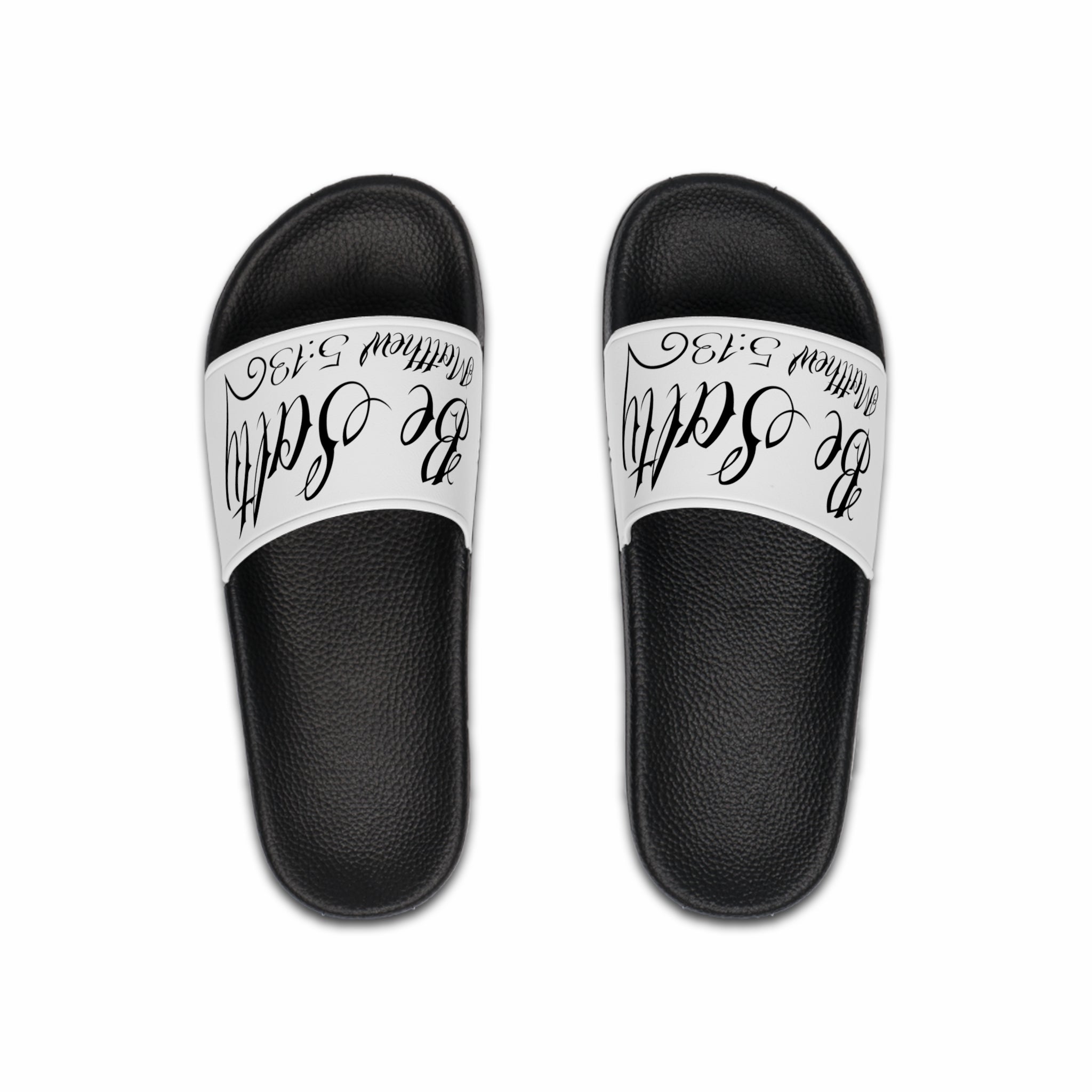 Slide Sandals — Be Salty Matthew 5:13 Bible Verse Slides