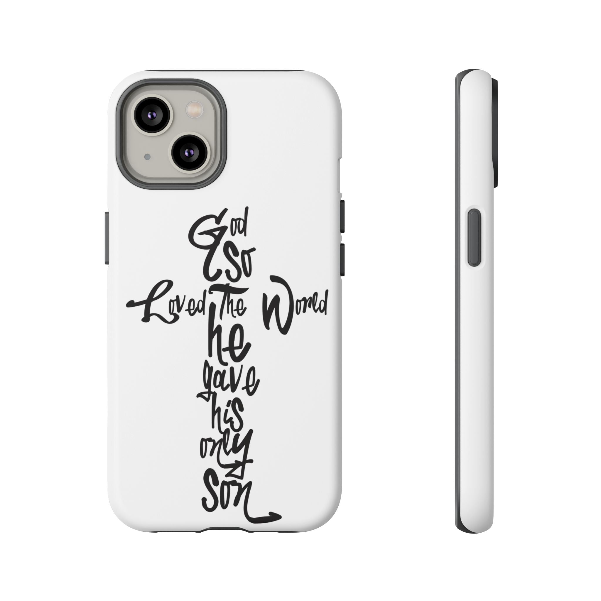 John 3:16 Bible Verse Christian Cross Phone Case — “God So Loved the World He Gave His Only Son”