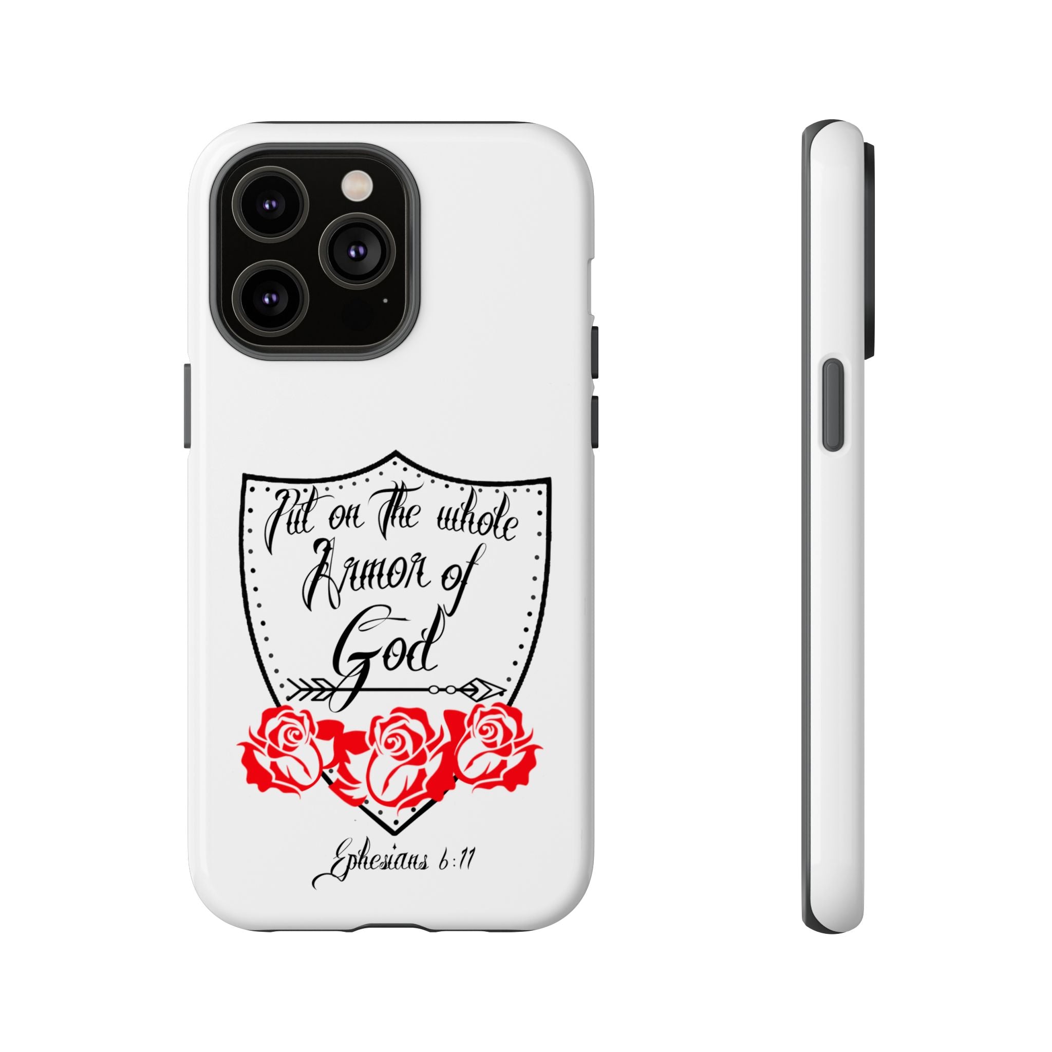 Armor of God Phone Case — Ephesians 6:11 Christian Floral Protective Cover