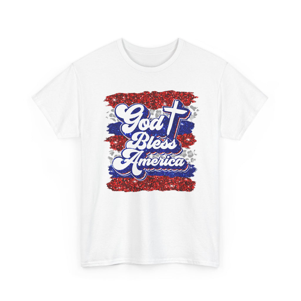 God Bless America Tee – Patriotic Cross Graphic Shirt