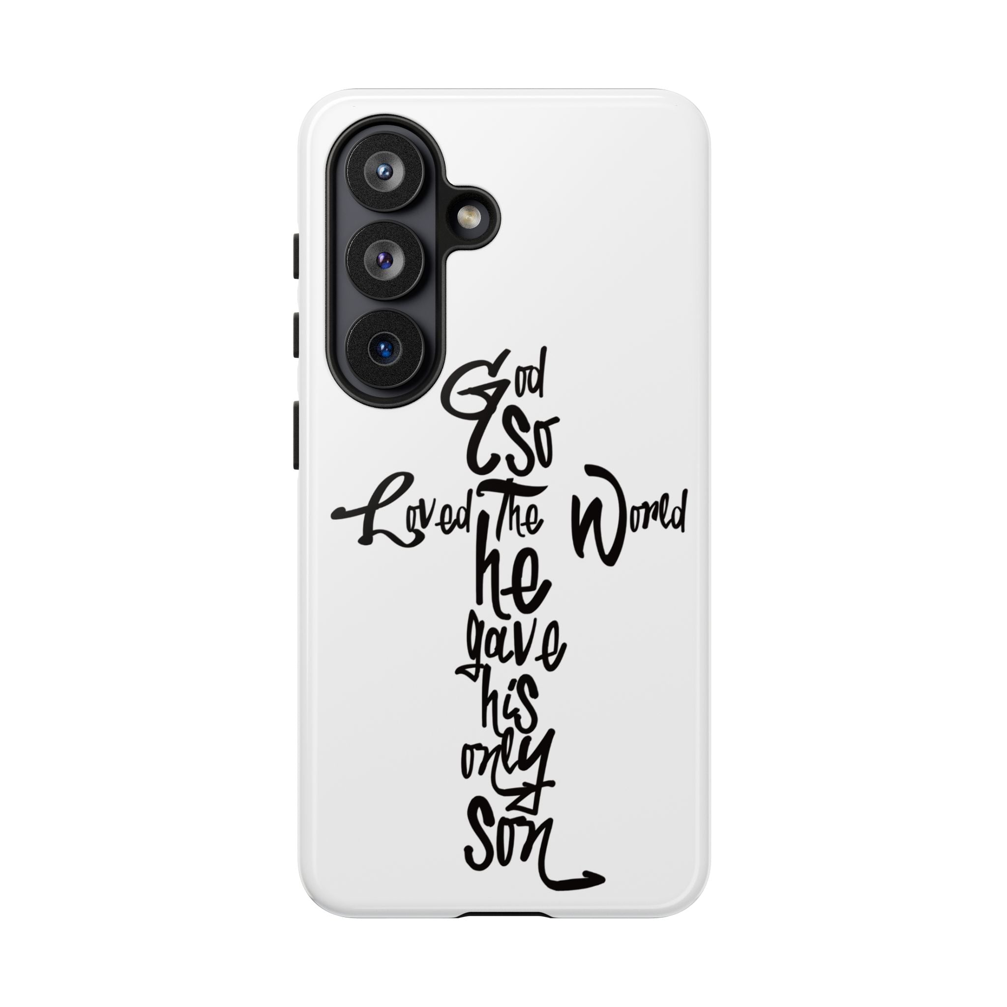 John 3:16 Bible Verse Christian Cross Phone Case — “God So Loved the World He Gave His Only Son”