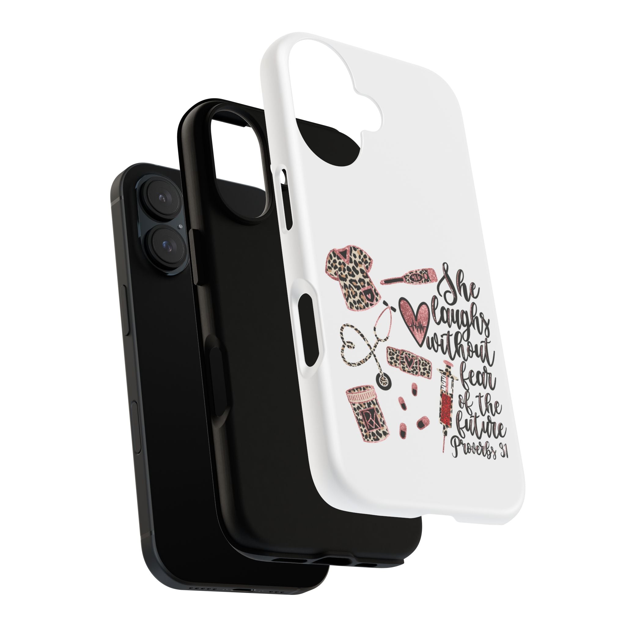 'She Laughs Without Fear' Proverbs 31 Scripture Nurse Tough Phone Case