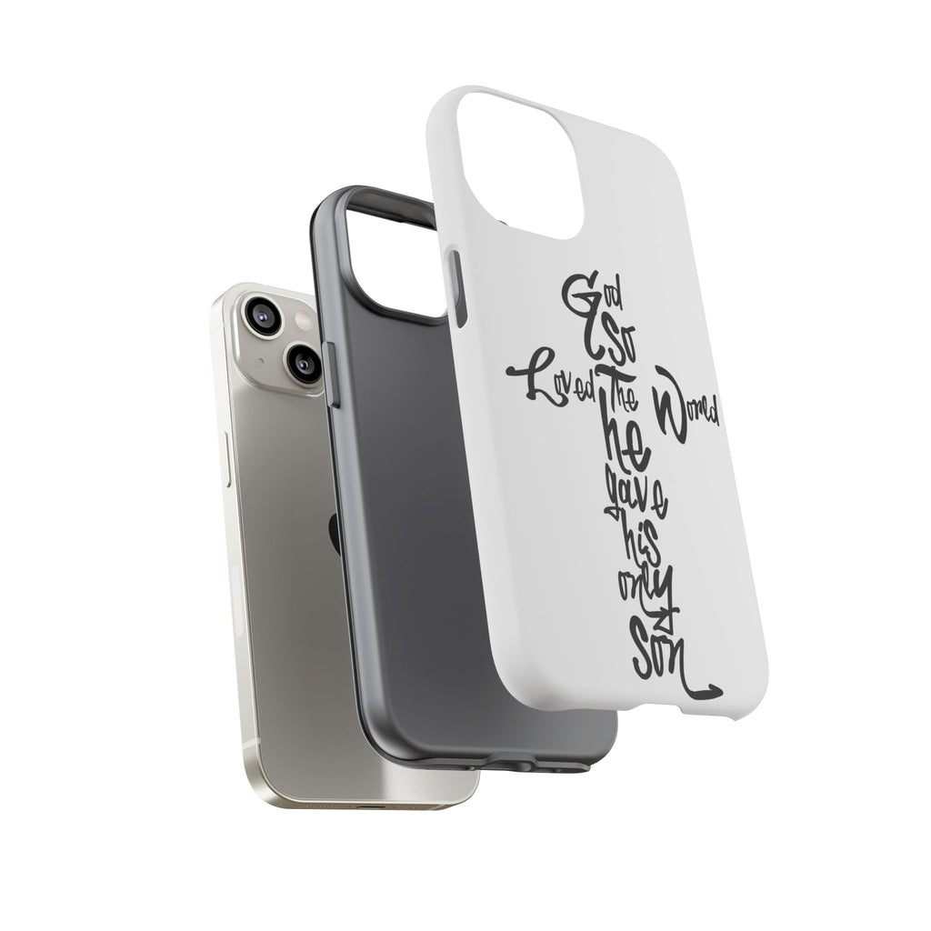John 3:16 Bible Verse Christian Cross Phone Case — “God So Loved the World He Gave His Only Son”